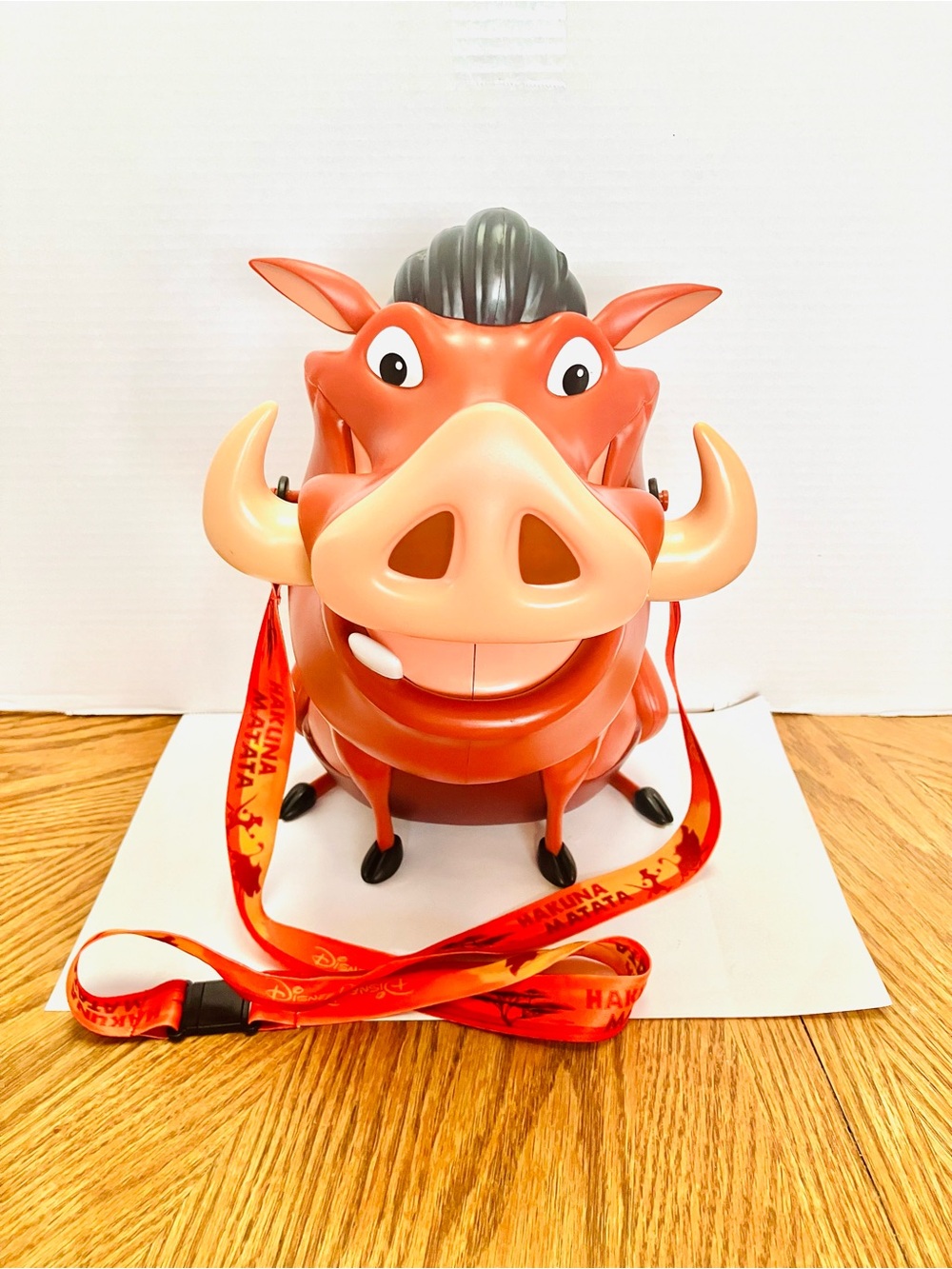 Disney Parks Lion King Pumbaa Popcorn Bucket Plastic Small Mark Tongue 25th Anni